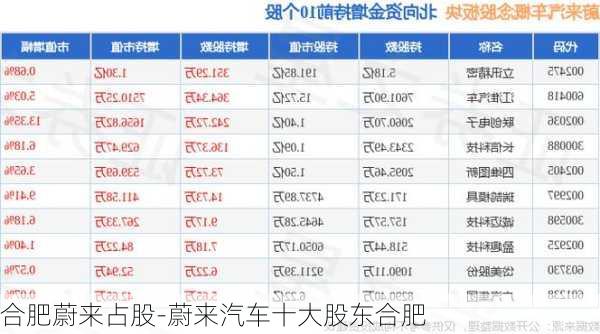 合肥蔚来占股-蔚来汽车十大股东合肥