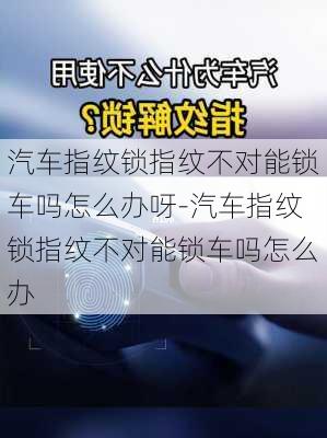 汽车指纹锁指纹不对能锁车吗怎么办呀-汽车指纹锁指纹不对能锁车吗怎么办