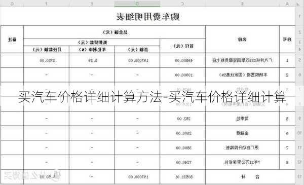 买汽车价格详细计算方法-买汽车价格详细计算