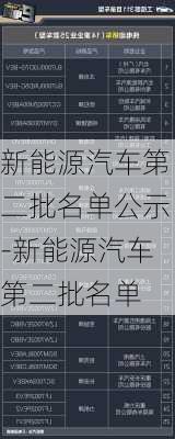 新能源汽车第二批名单公示-新能源汽车第二批名单