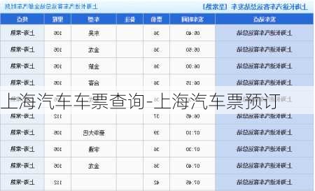 上海汽车车票查询-上海汽车票预订