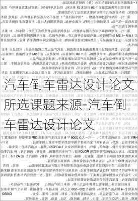 汽车倒车雷达设计论文所选课题来源-汽车倒车雷达设计论文