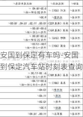 安国到保定有车吗-安国到保定汽车站时刻表查询