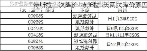 特斯拉三次降价-特斯拉3天两次降价原因