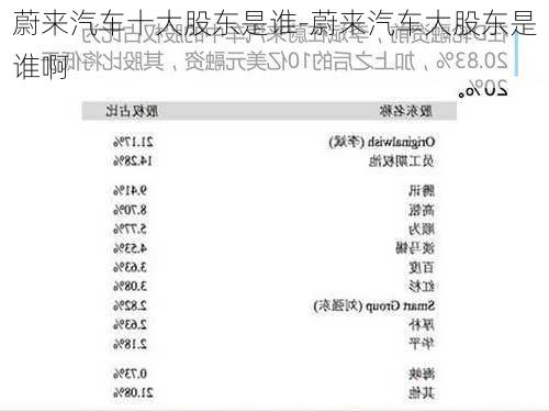 蔚来汽车十大股东是谁-蔚来汽车大股东是谁啊