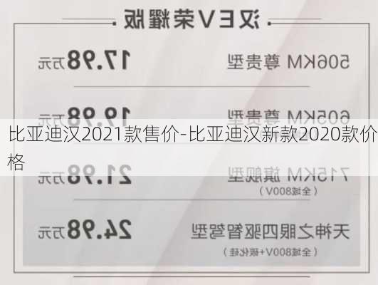 比亚迪汉2021款售价-比亚迪汉新款2020款价格