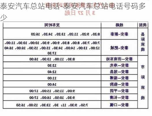 泰安汽车总站电话-泰安汽车总站电话号码多少