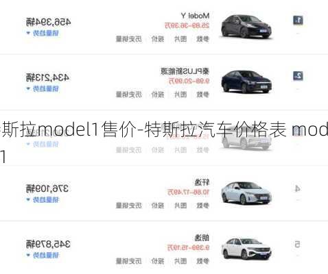 特斯拉model1售价-特斯拉汽车价格表 model1