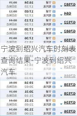 宁波到绍兴汽车时刻表查询结果-宁波到绍兴汽车