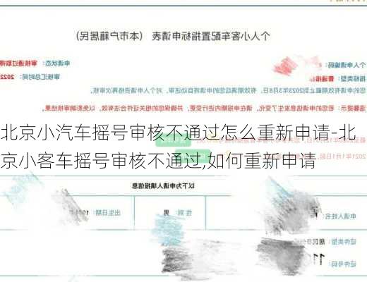 北京小汽车摇号审核不通过怎么重新申请-北京小客车摇号审核不通过,如何重新申请