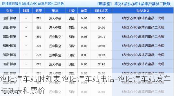 洛阳汽车站时刻表 洛阳汽车站电话-洛阳汽车站发车时刻表和票价