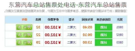 东营汽车总站售票处电话-东营汽车总站售票