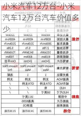 小米汽车12万台-小米汽车12万台汽车价值多少