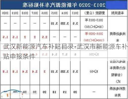 武汉新能源汽车补贴目录-武汉市新能源车补贴申报条件