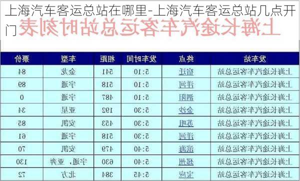 上海汽车客运总站在哪里-上海汽车客运总站几点开门