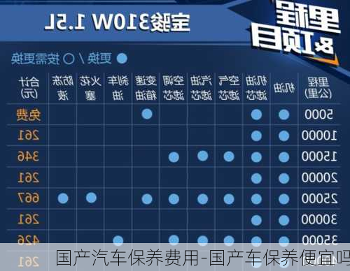 国产汽车保养费用-国产车保养便宜吗