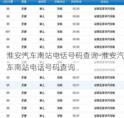 淮安汽车南站电话号码查询-淮安汽车南站电话号码查询