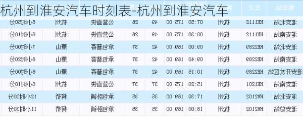 杭州到淮安汽车时刻表-杭州到淮安汽车