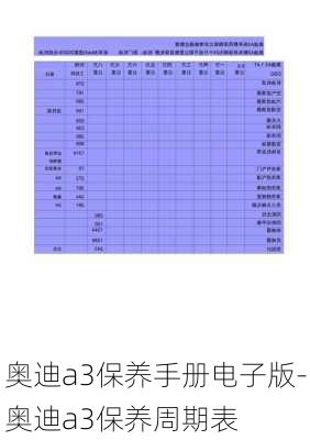 奥迪a3保养手册电子版-奥迪a3保养周期表