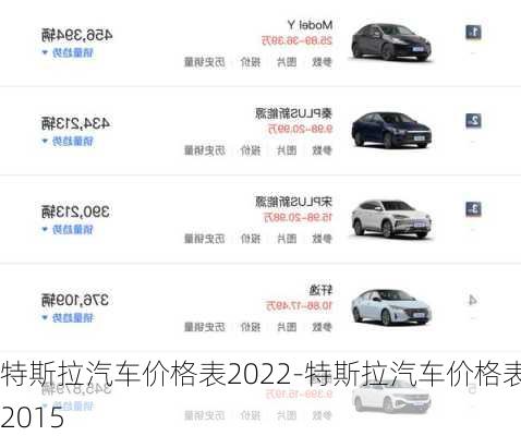 特斯拉汽车价格表2022-特斯拉汽车价格表2015